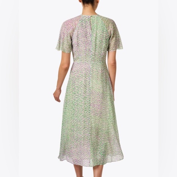 L.K. Bennett Elowen Lilac and Green Animal Print Midi Dress - Picture 7 of 16